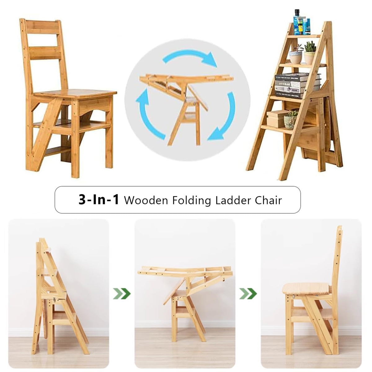 Solid Wood Folding Ladder Chair B10283