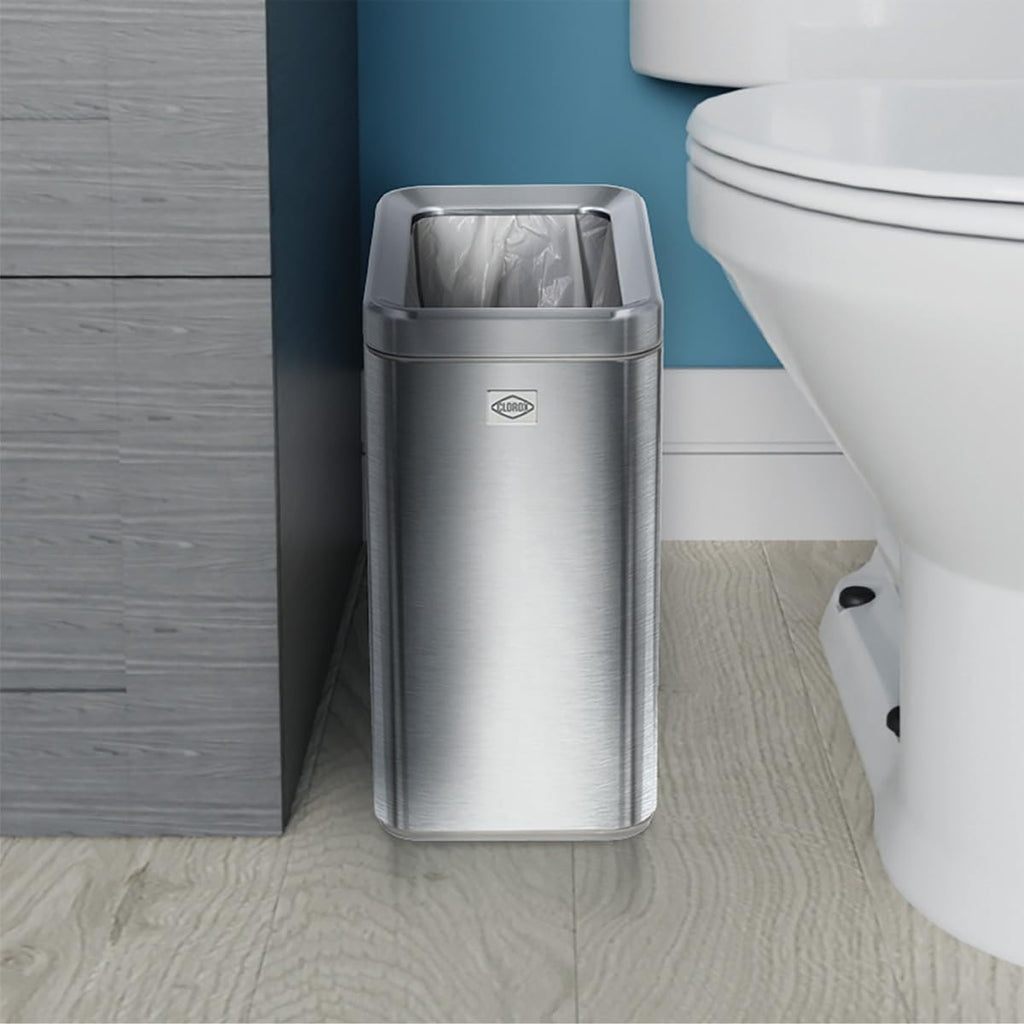 2.6 Gallon Stainless Steel Slim Trash Can with Removable Bucket O505
