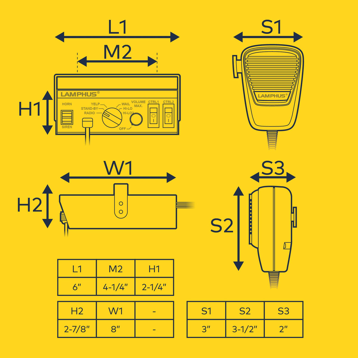 100W Police Siren Emergency PA System Kit Y645