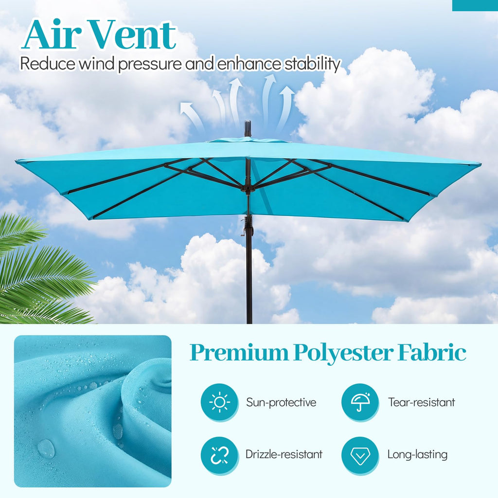 8x8 FT Square Offset Cantilever Patio Umbrella with Base U9972