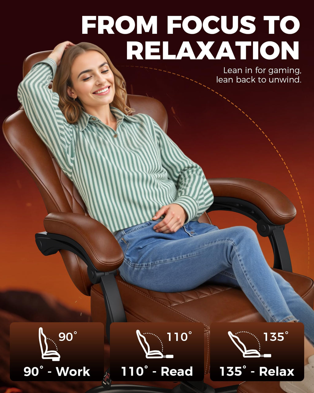 Big and Tall Gaming Chair with Footrest Y935