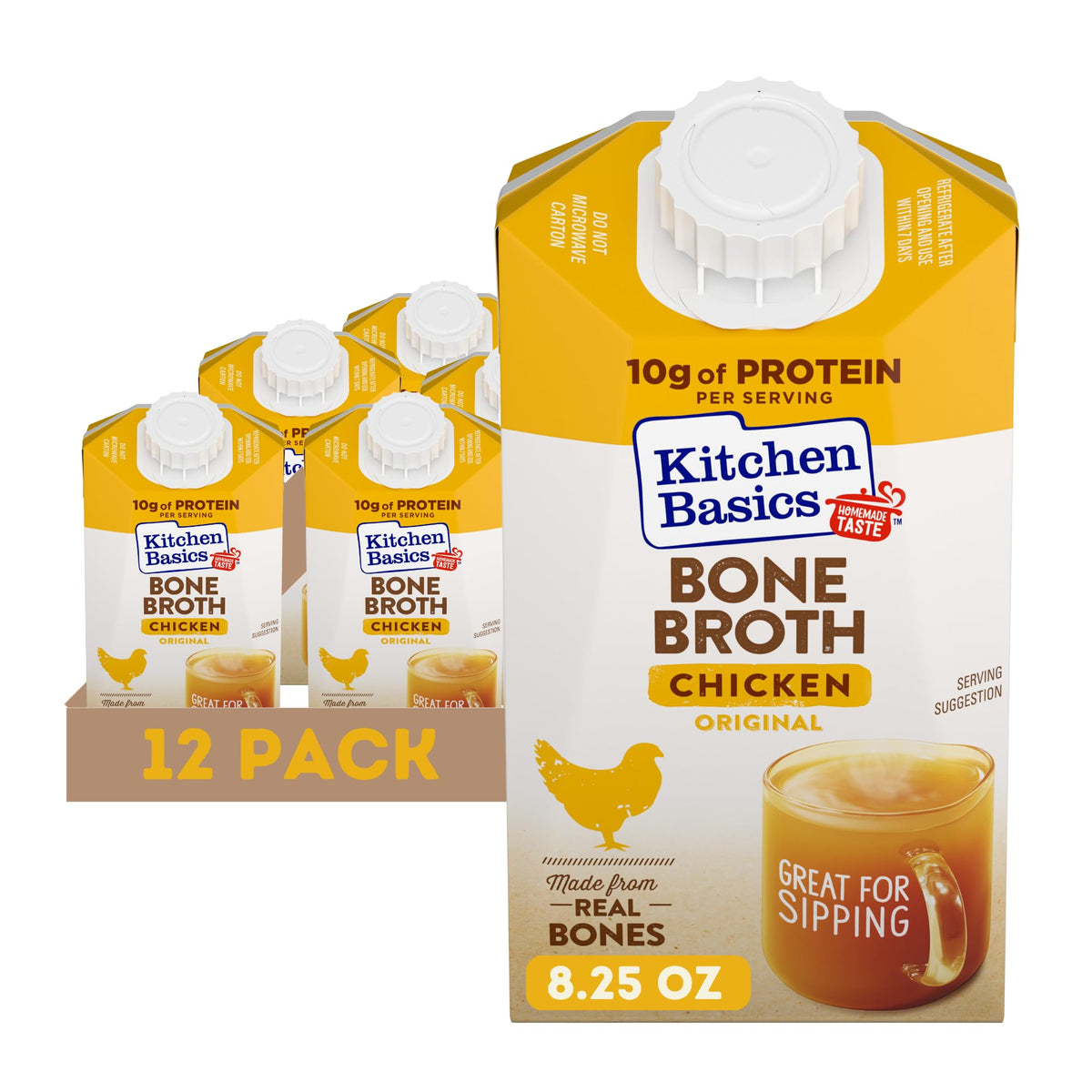 Chicken Bone Broth 8.25 oz Carton Pack of 12 W497516