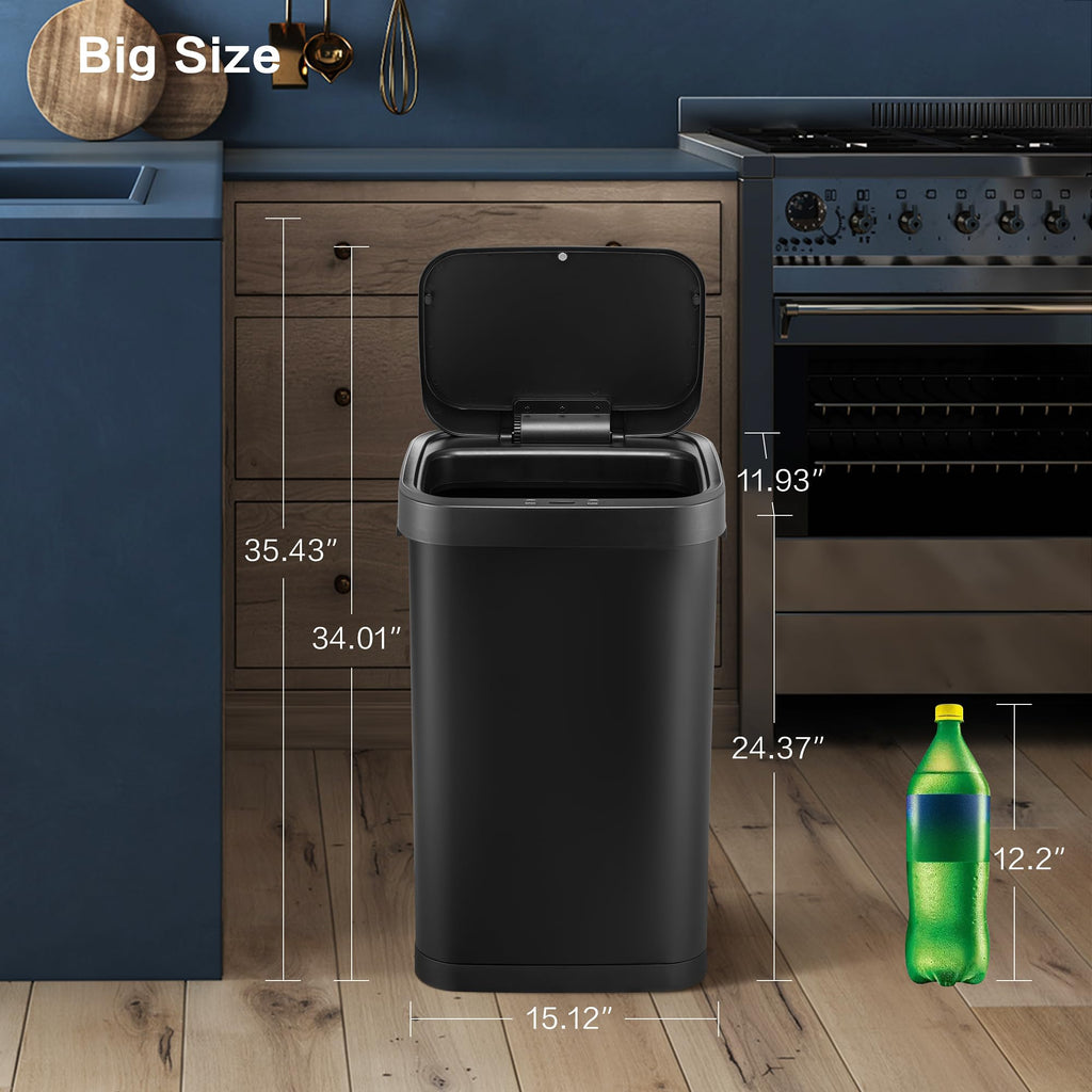 13 Gallon Touchless Stainless Steel Trash Can U215561