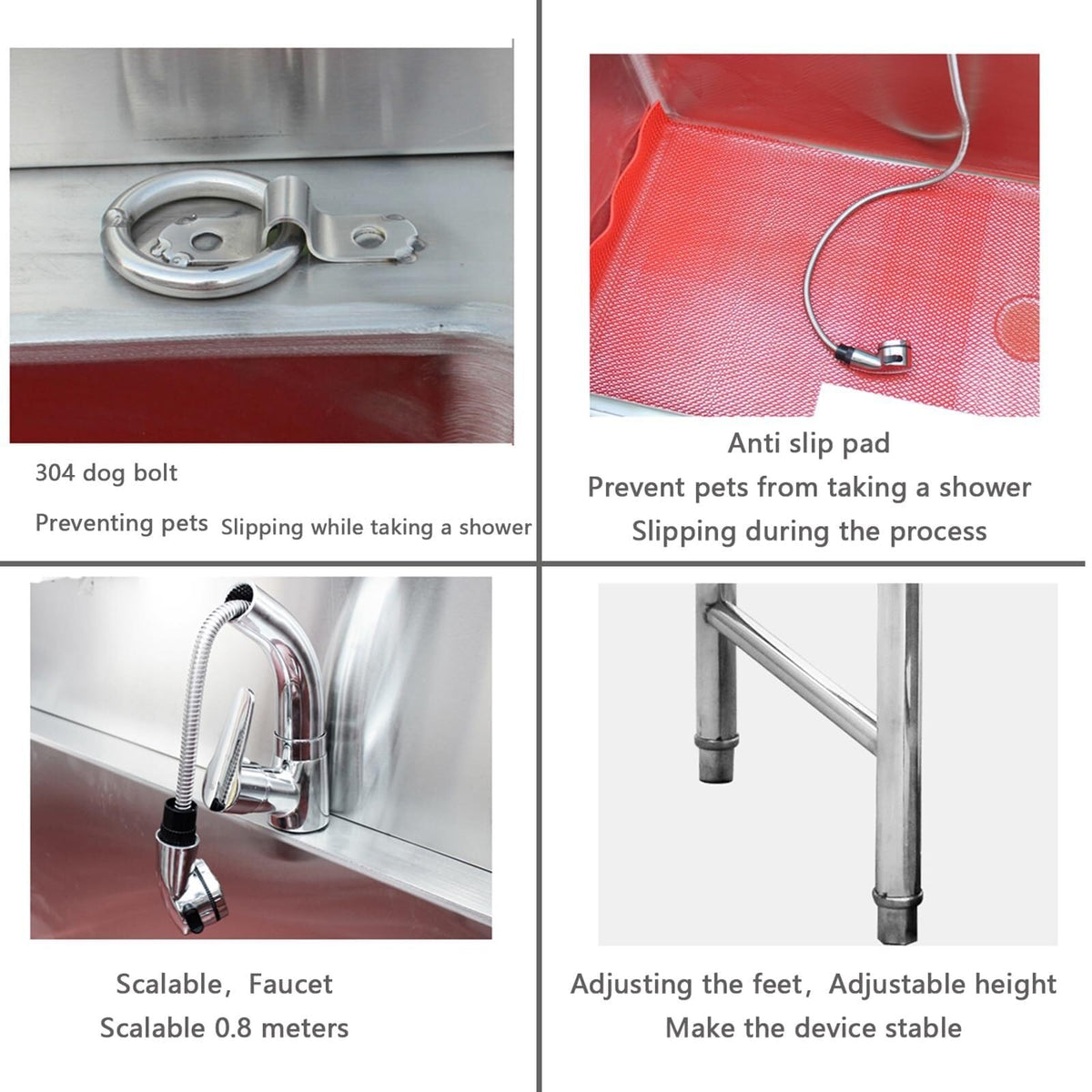 Stainless Steel Dog Grooming Tub with Sliding Door Z1462
