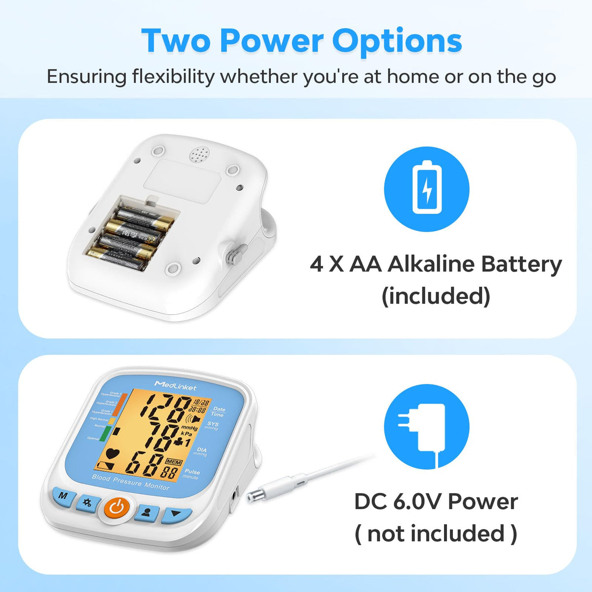 Blood Pressure Monitor with Adjustable Cuff and Backlit Display V207935
