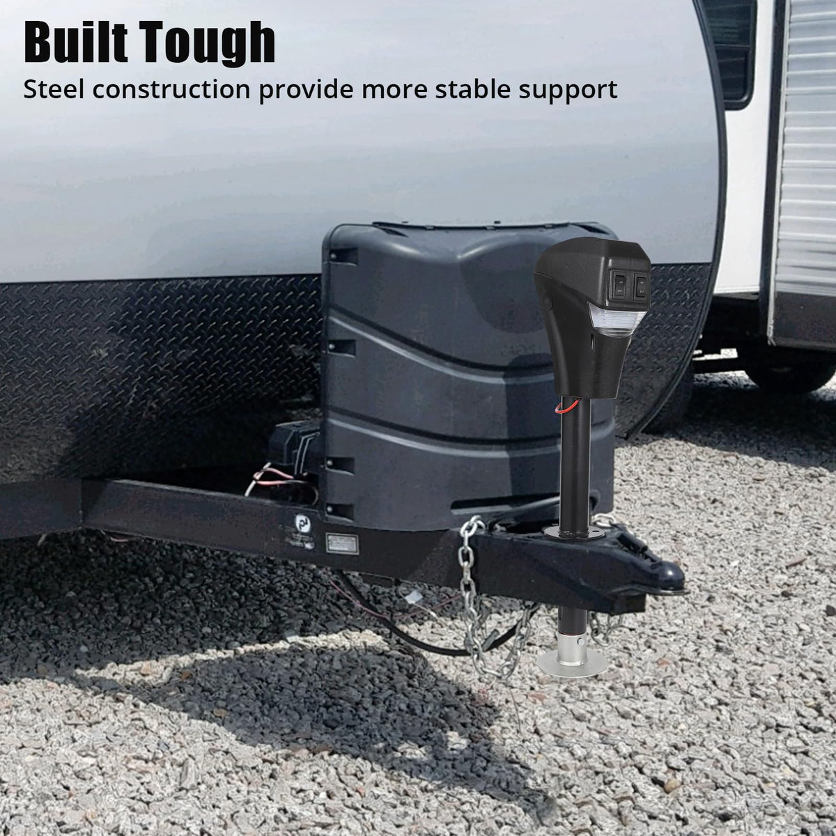 12V DC Electric Trailer Jack 3500 lbs A-Frame Tongue Jack with LED Light V49497