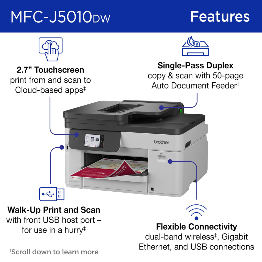 Wireless Color Inkjet All-in-One Printer with 2-Sided Copy & Scan V969