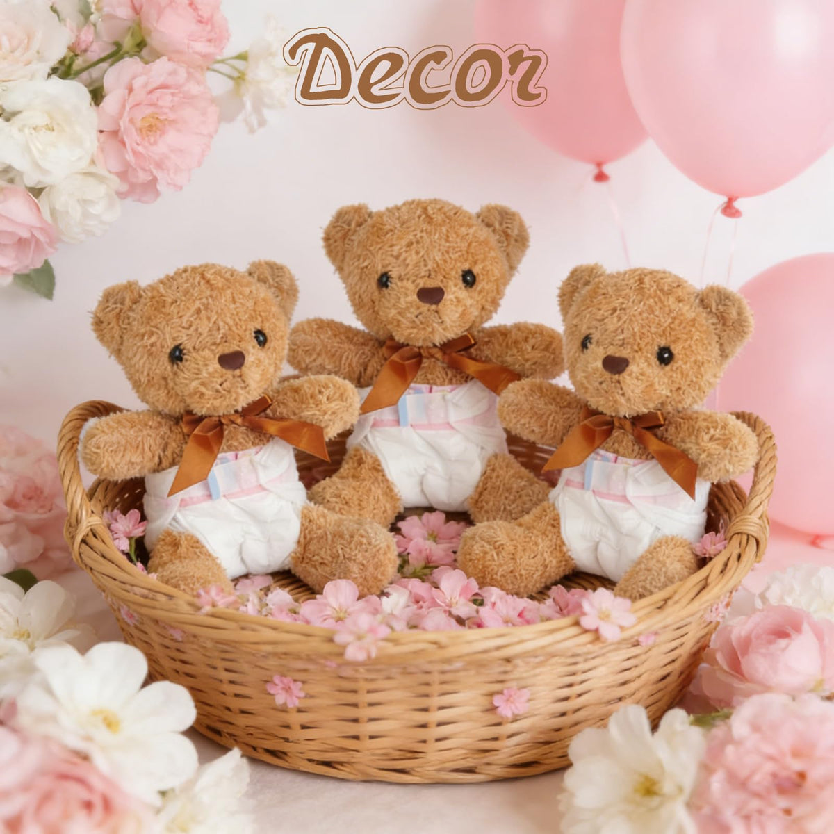 Baby Shower Games Set of 12 with Diapers, Baby Dolls, White Organza Bags and Blindfolds Y657