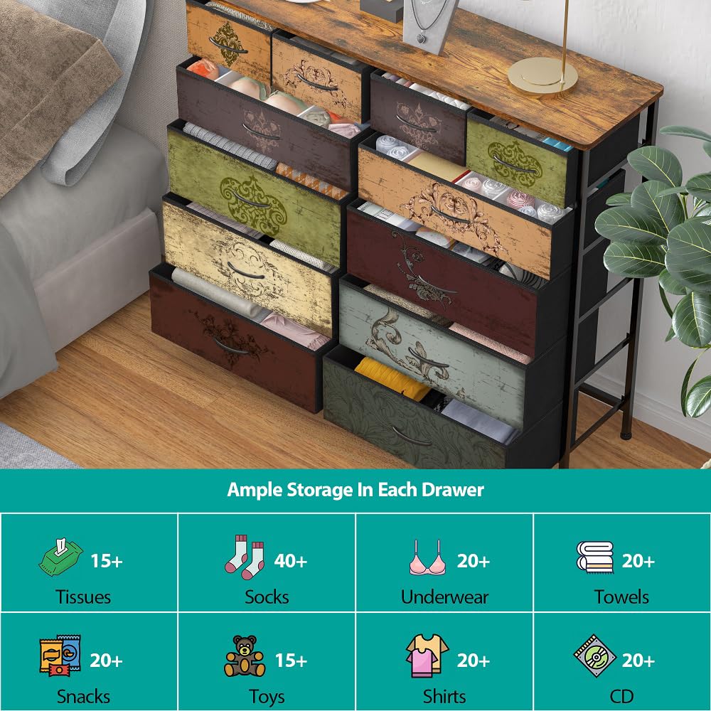 12 Drawer Fabric Dresser L527480