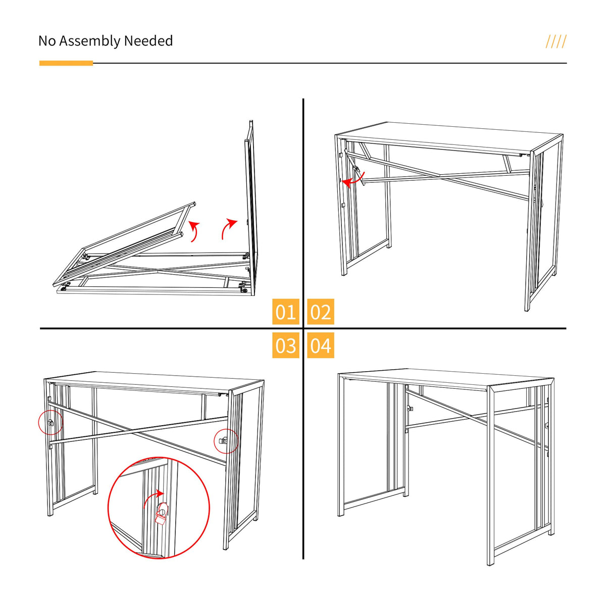 Folding Computer Desk 32 inch Black R3847