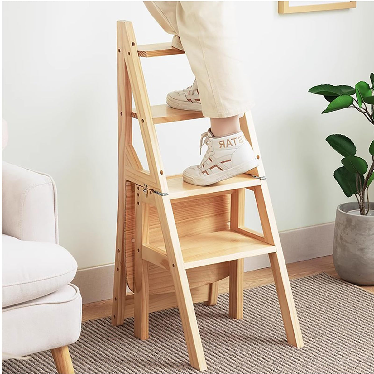 Solid Wood Folding Ladder Chair B10283