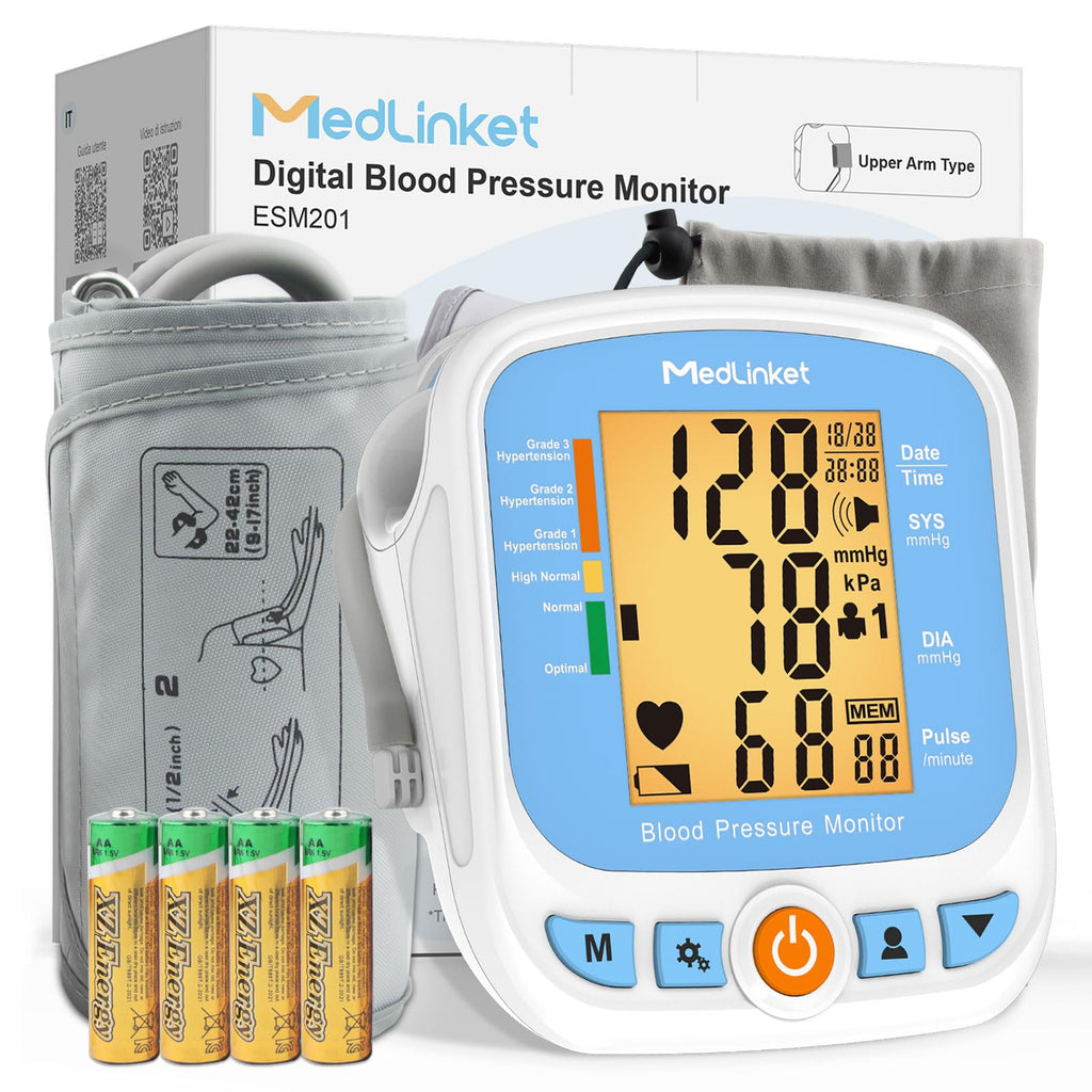 Blood Pressure Monitor with Adjustable Cuff and Backlit Display V207935