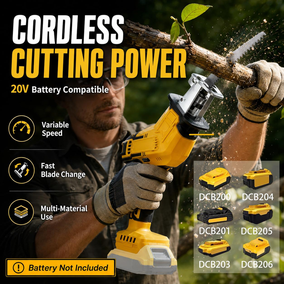 Cordless Reciprocating Saw with 4 Blades P98911