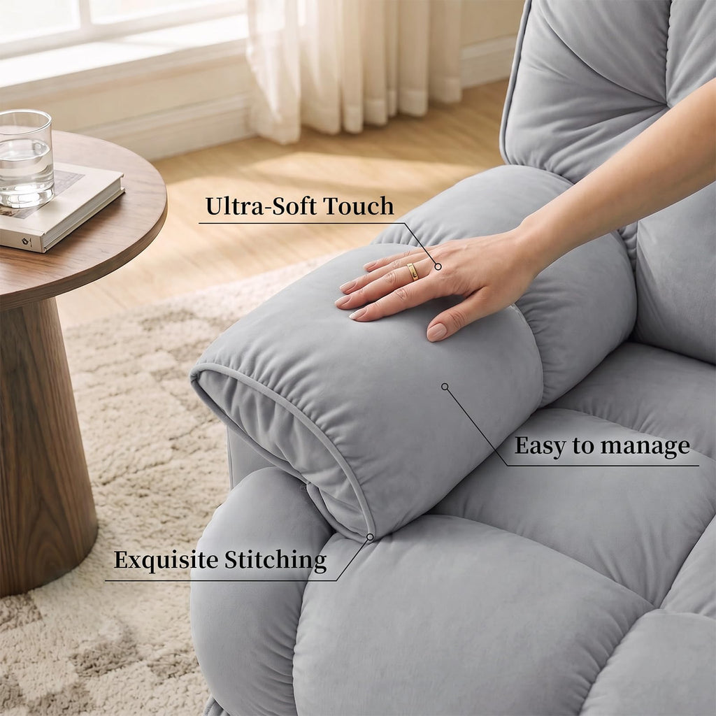 Velvet Swivel Recliner Accent Chair with Detachable Side Phone Holder B415