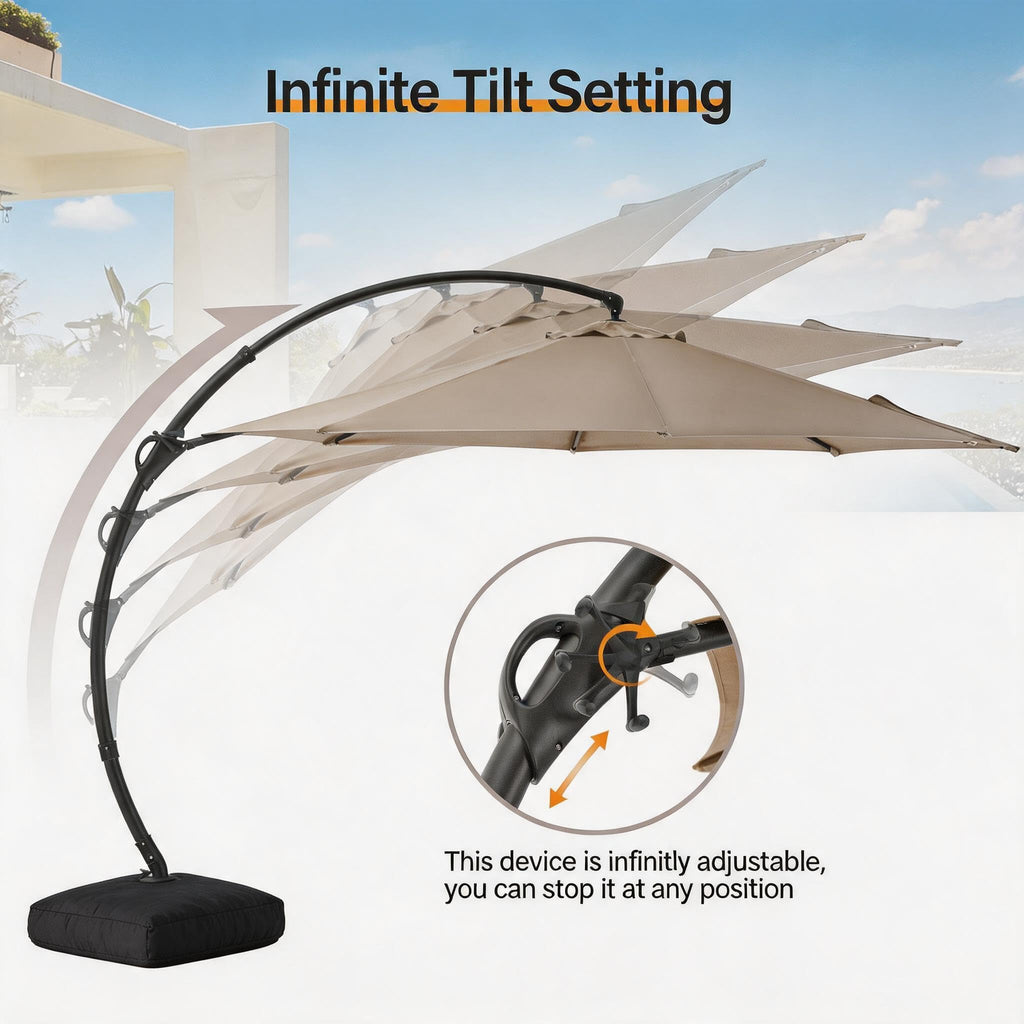 Patio Cantilever Umbrella with Base K799