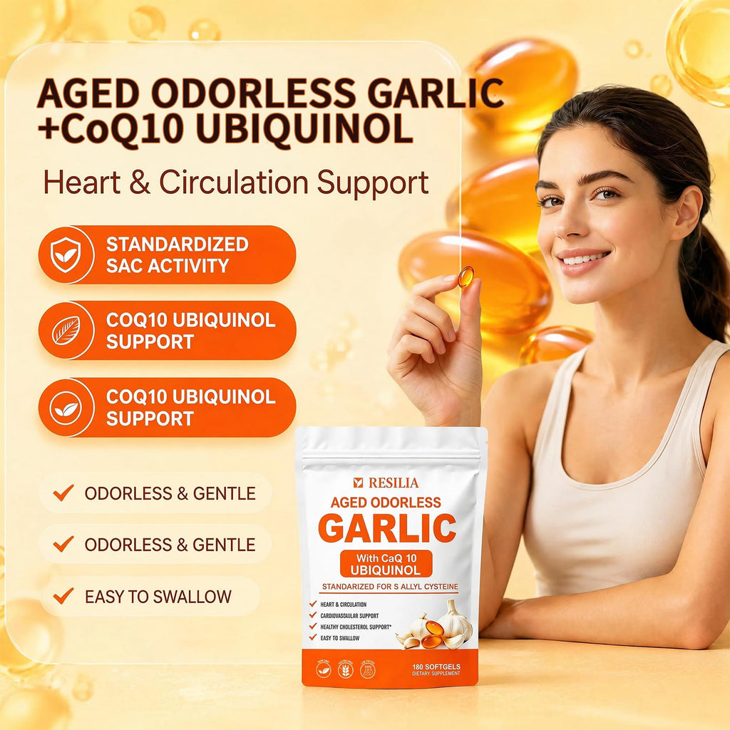 1200mg Odorless Aged Garlic Extract Softgels with CoQ10 T559045