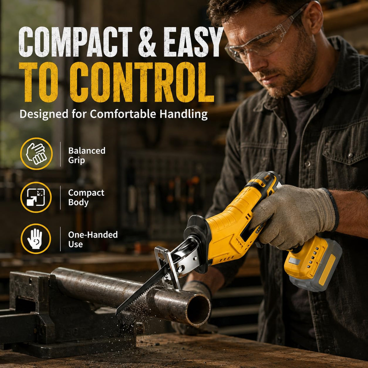 Cordless Reciprocating Saw with 4 Blades P98911