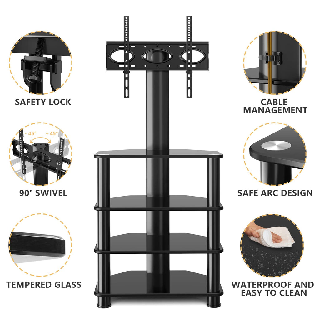 4-Tiers Swivel TV Stand for 32-70 inch TVs U712