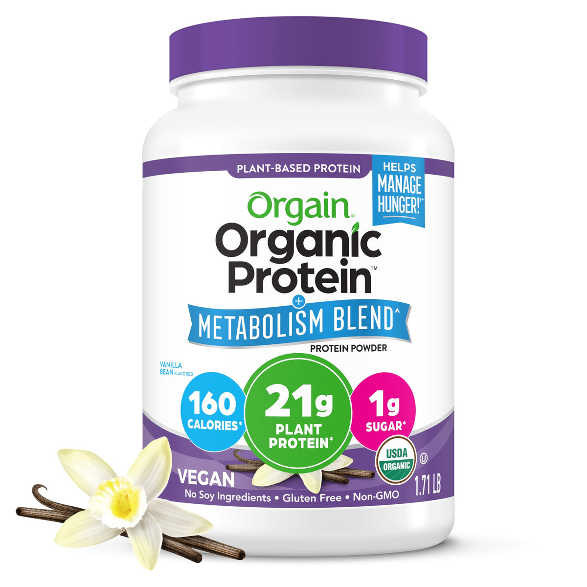 Organic Vegan Protein Powder Vanilla 1.71lb W467389