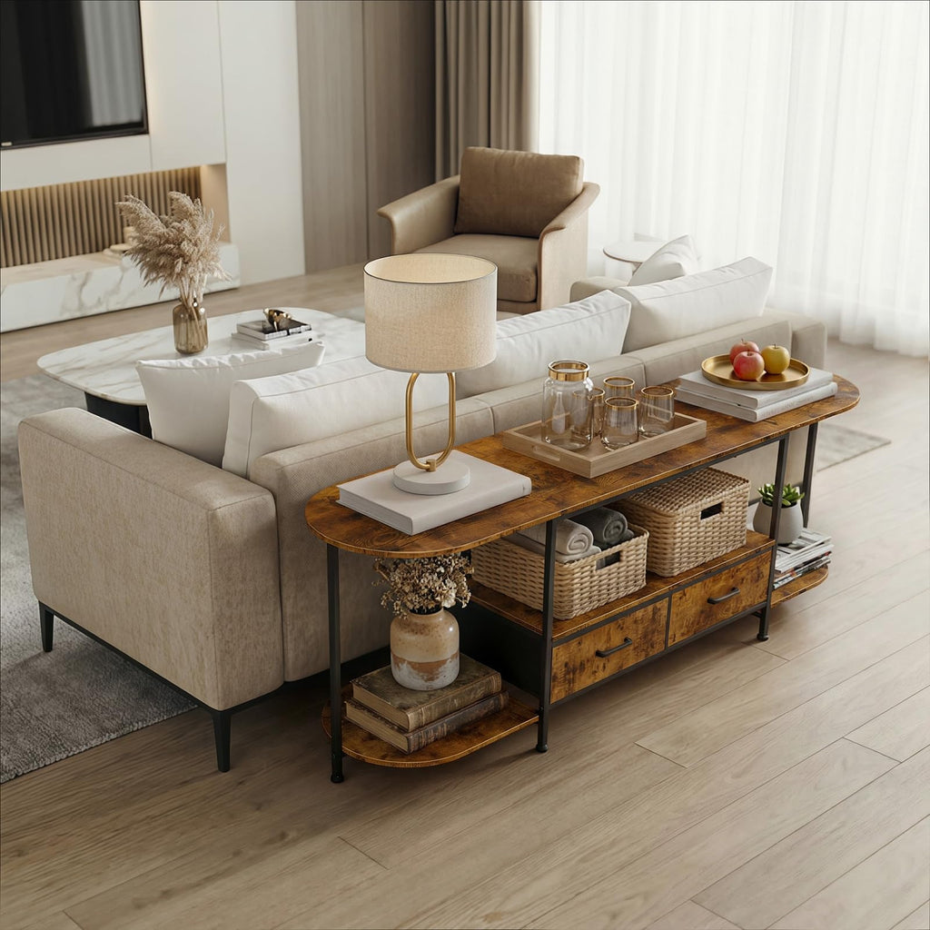 63" TV Stand with 2 Fabric Drawers E597