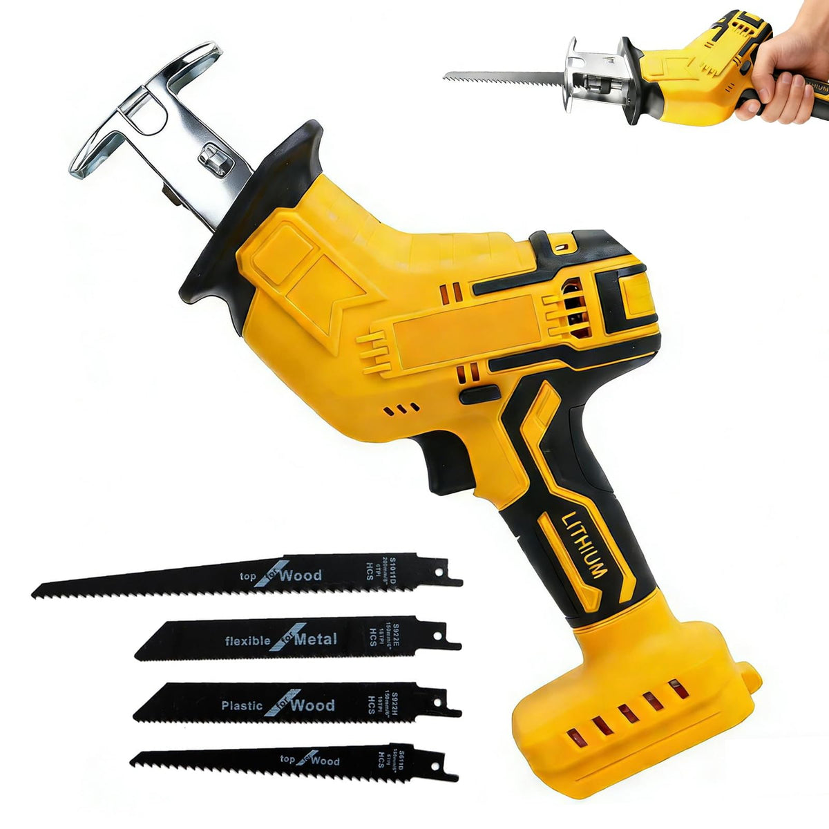 Cordless Reciprocating Saw with 4 Blades P98911