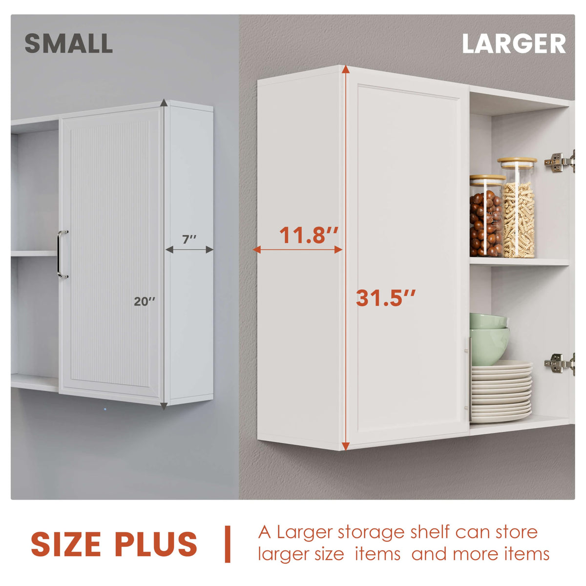 White Wall Cabinet with Adjustable Shelf Q4532