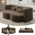 Brown Corduroy Convertible Futon Sofa Bed N39209