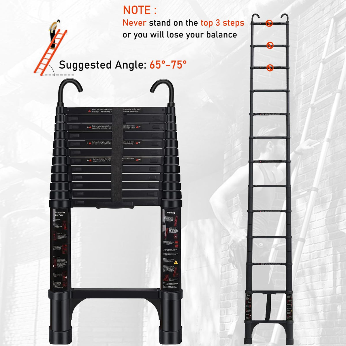Telescoping Aluminum Ladder 15 FT C818915