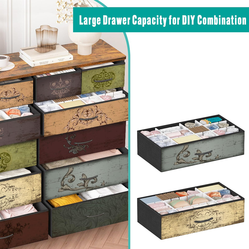 12 Drawer Fabric Dresser L527480
