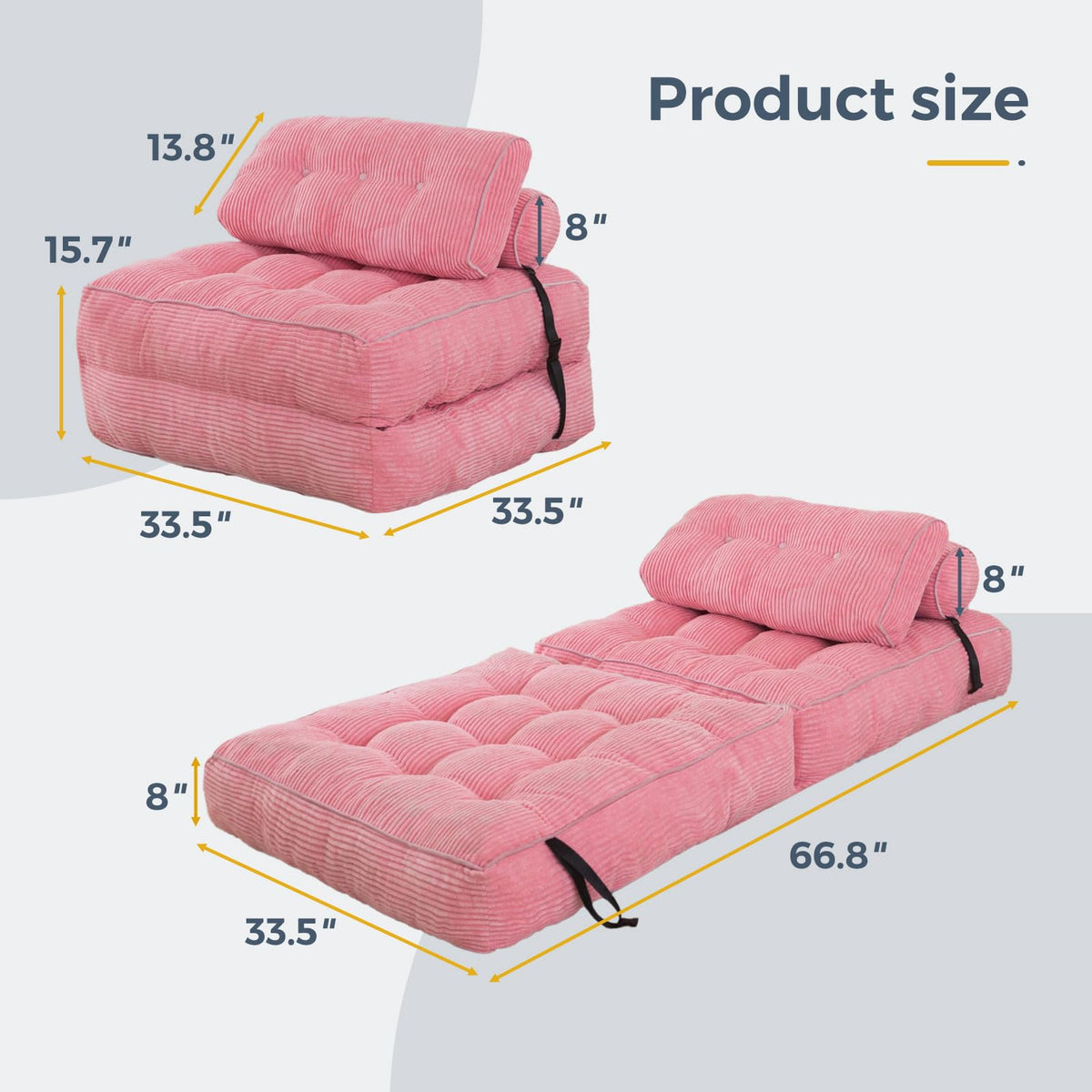 Folding Sofa Bed with Pillow O7477
