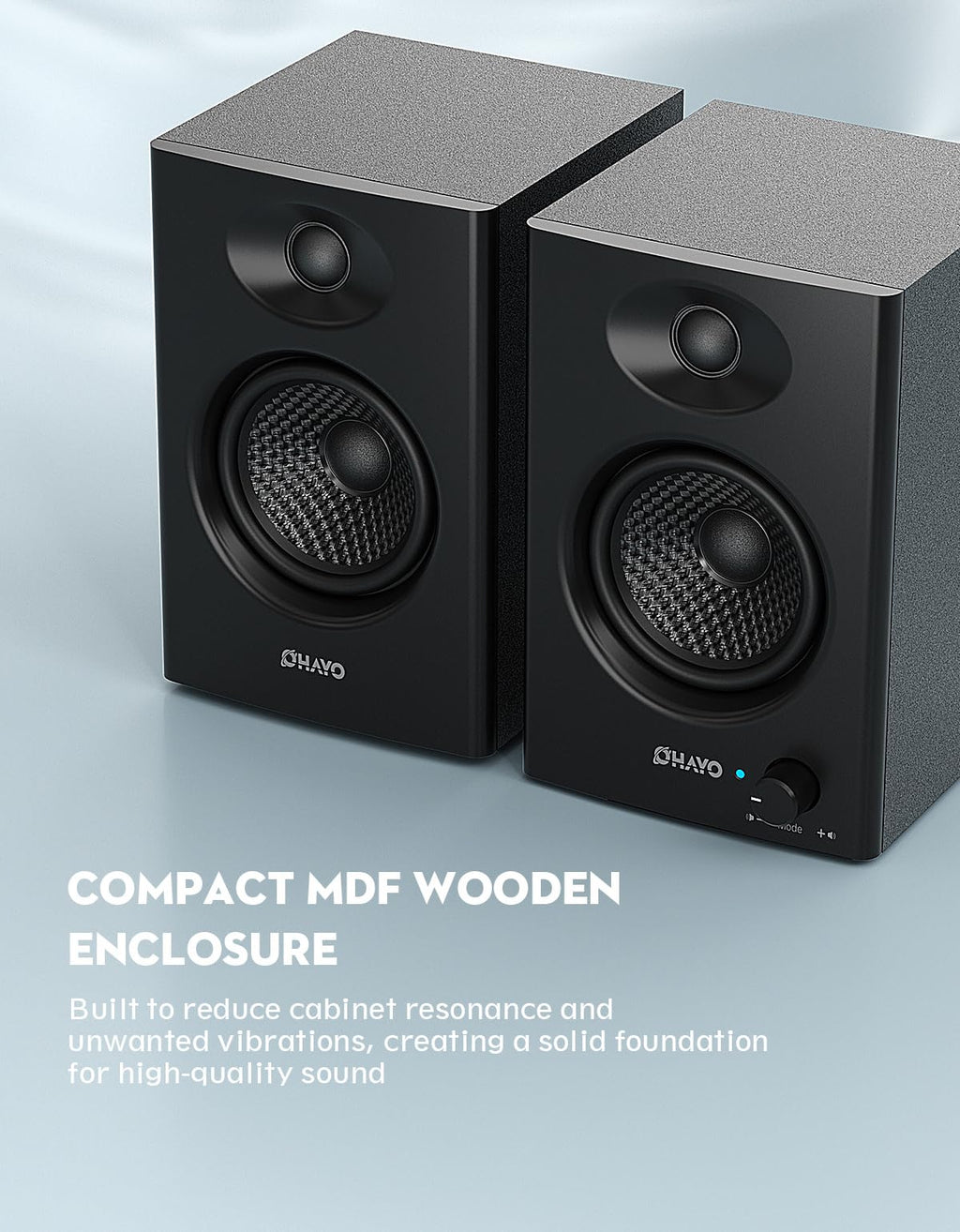 60W Bluetooth 5.3 Stereo 2.0 Computer Speakers 1 Pair Black I7755