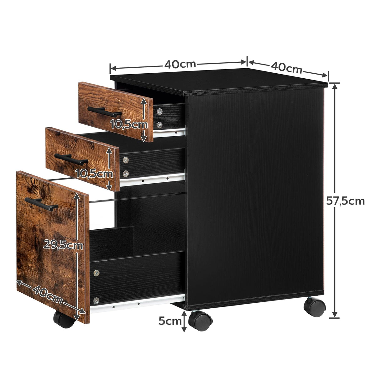 3 Drawer Wood File Cabinet X454