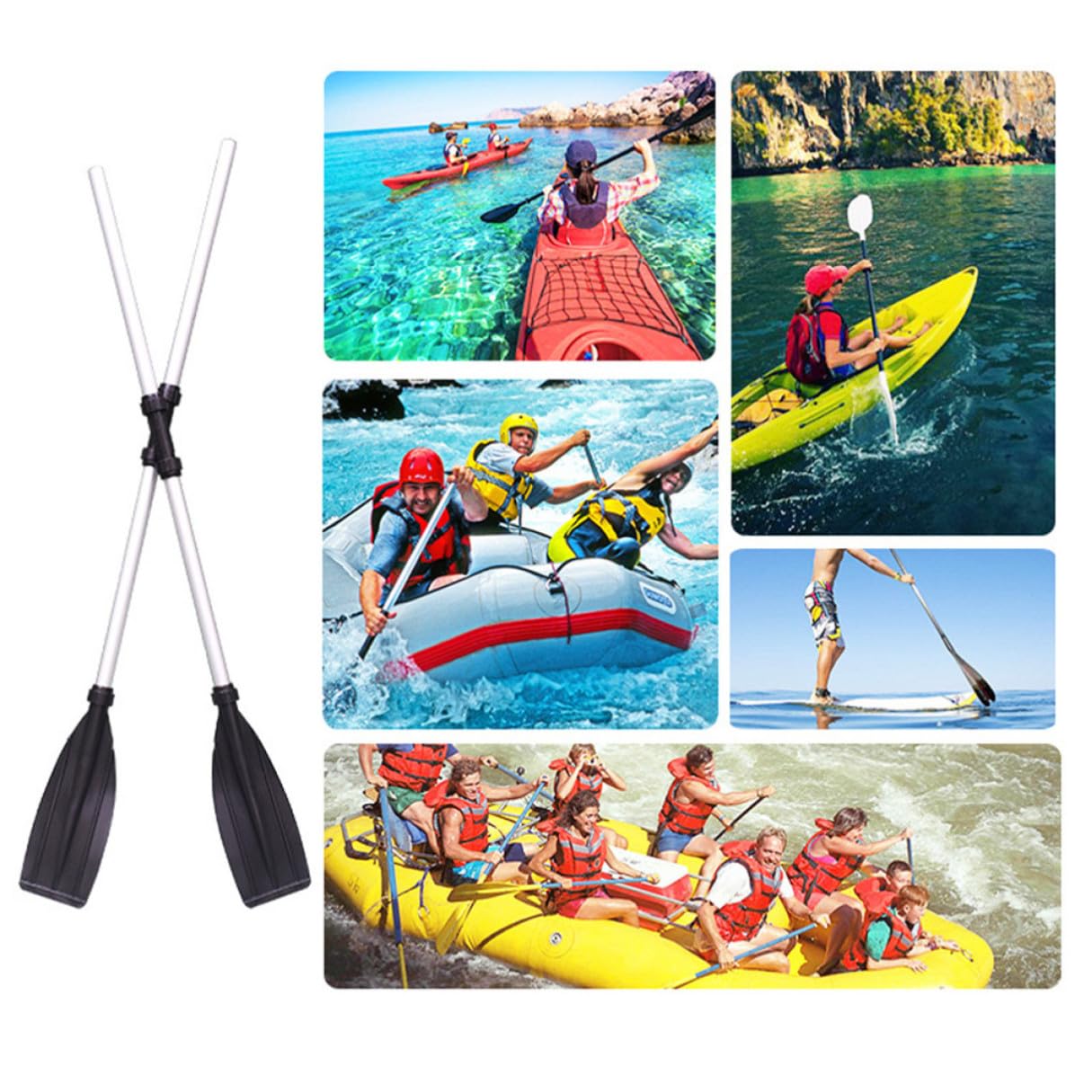 Boat Paddle Detachable Aluminum Alloy 2 Pairs J343448
