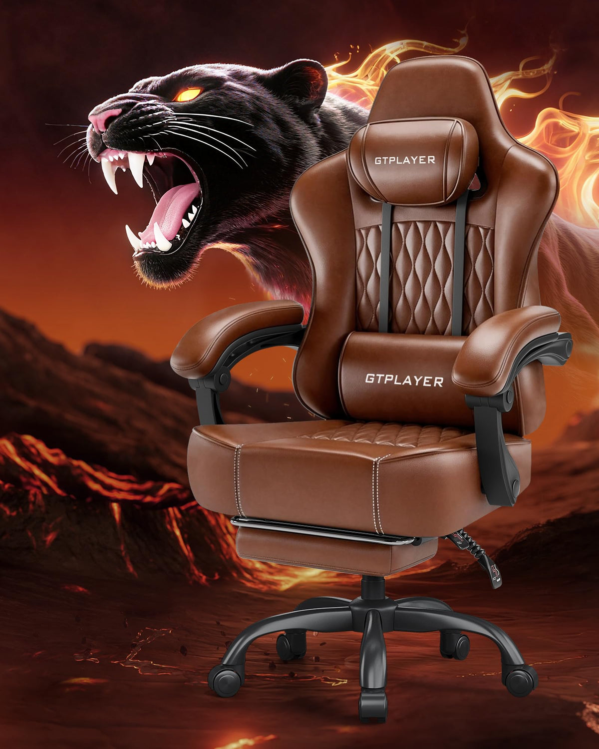 Big and Tall Gaming Chair with Footrest Y935