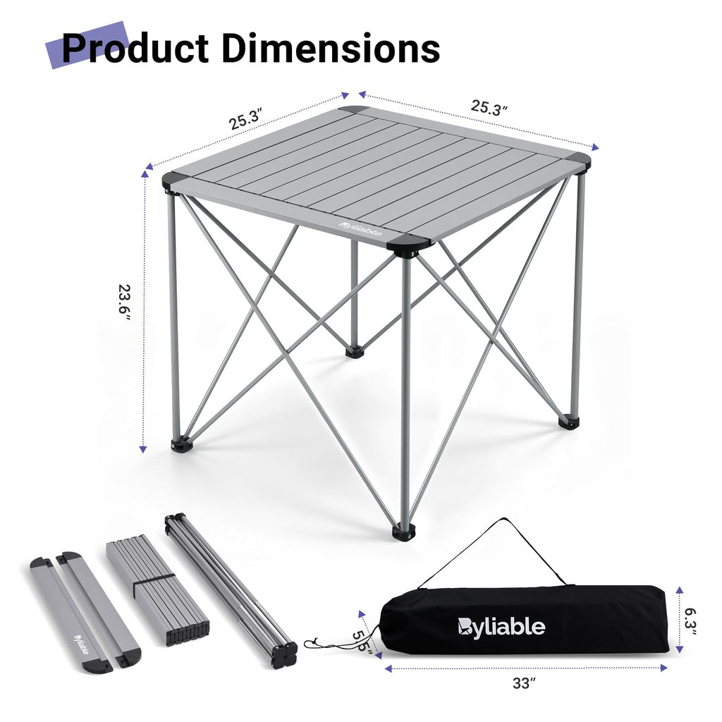 Camping Square Folding Aluminum Table W2602