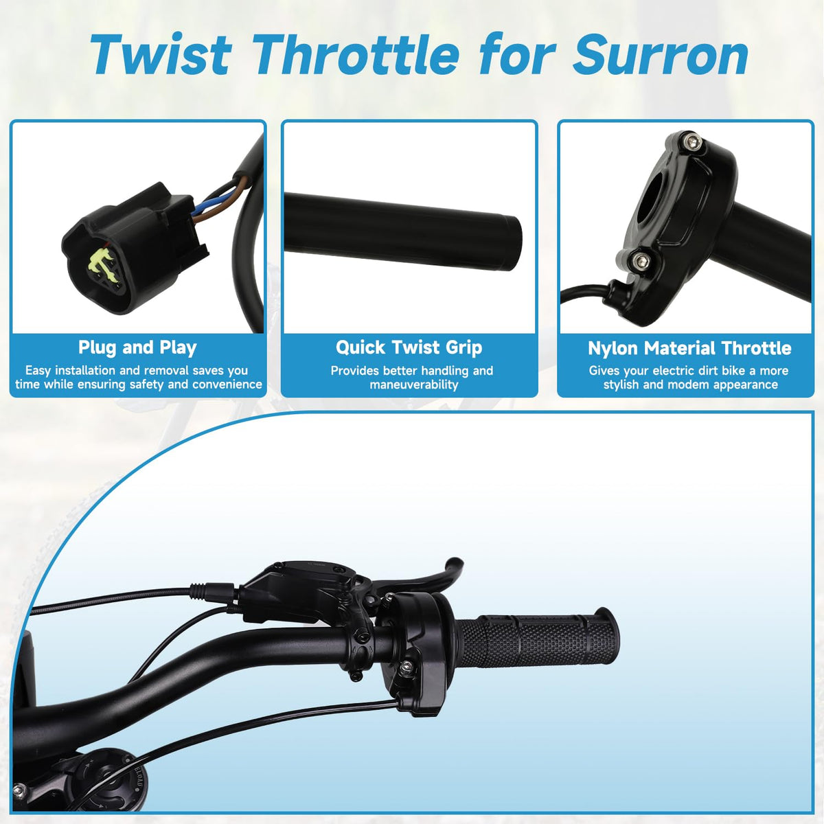 Throttle Handle Kit Replacement for Electric Dirt Bike B183980