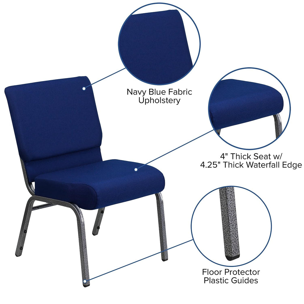 Navy Blue Fabric Stacking Chair 4 Pack Q192914