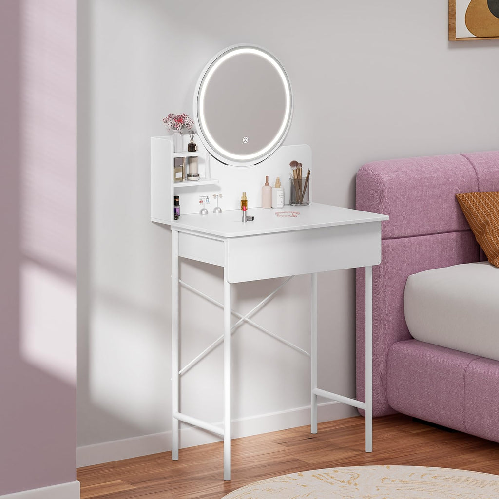 Vanity Desk with Mirror and LED Lights D99729