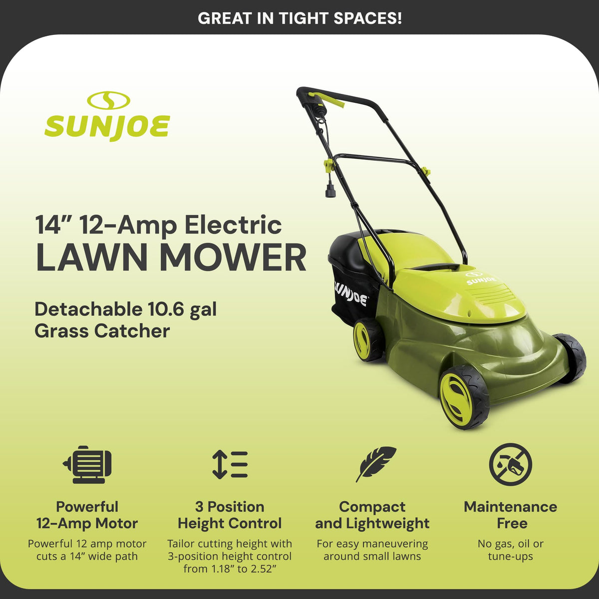 14-Inch 12-Amp Electric Lawn Mower with 10.6-Gallon Bag B9928