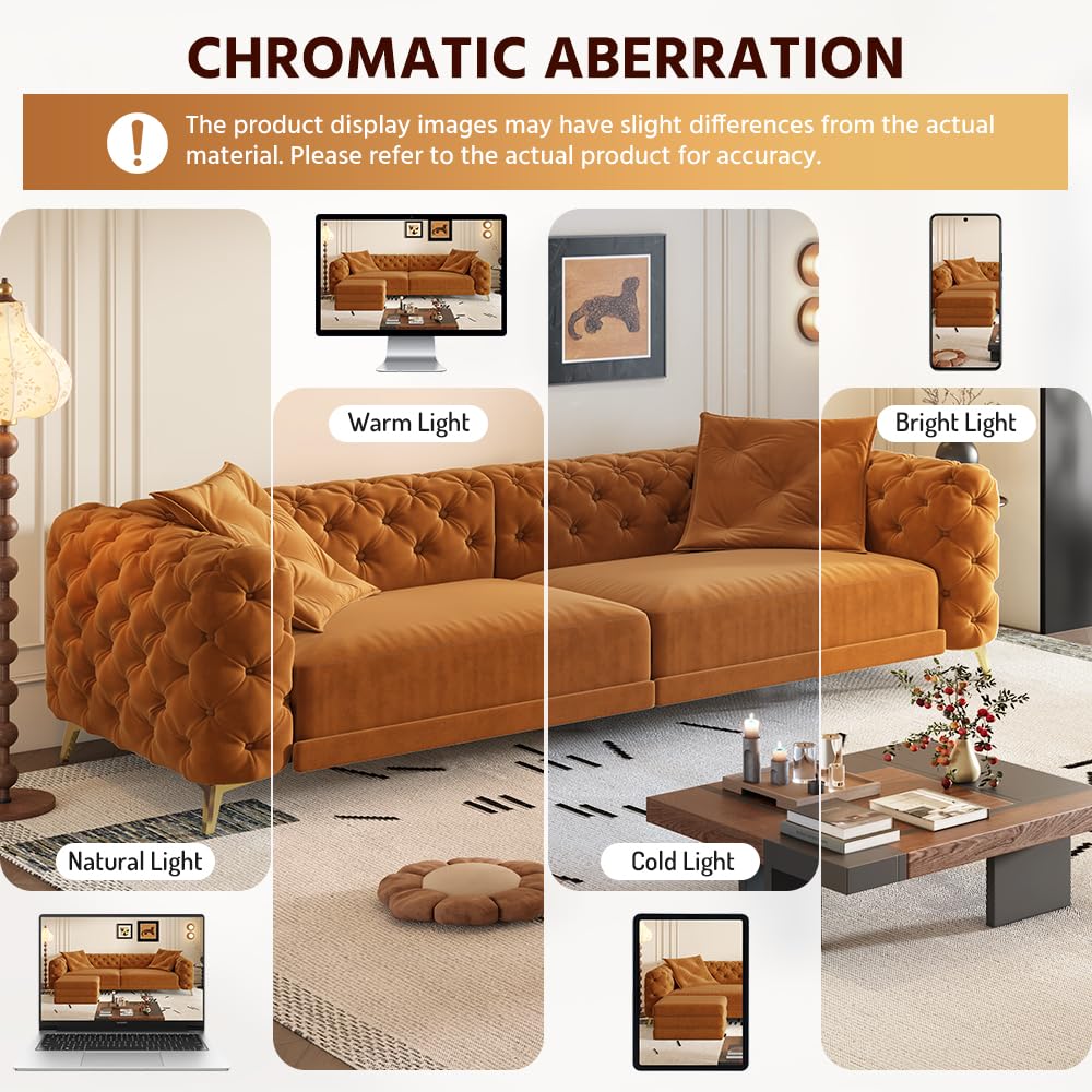 Orange Velvet Sofa Bed H49544