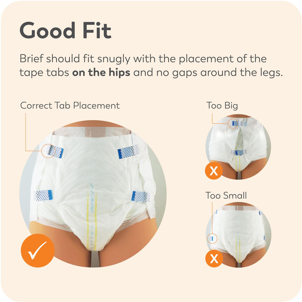 Adult Diapers with Tabs, Medium, 12 Ct E2492