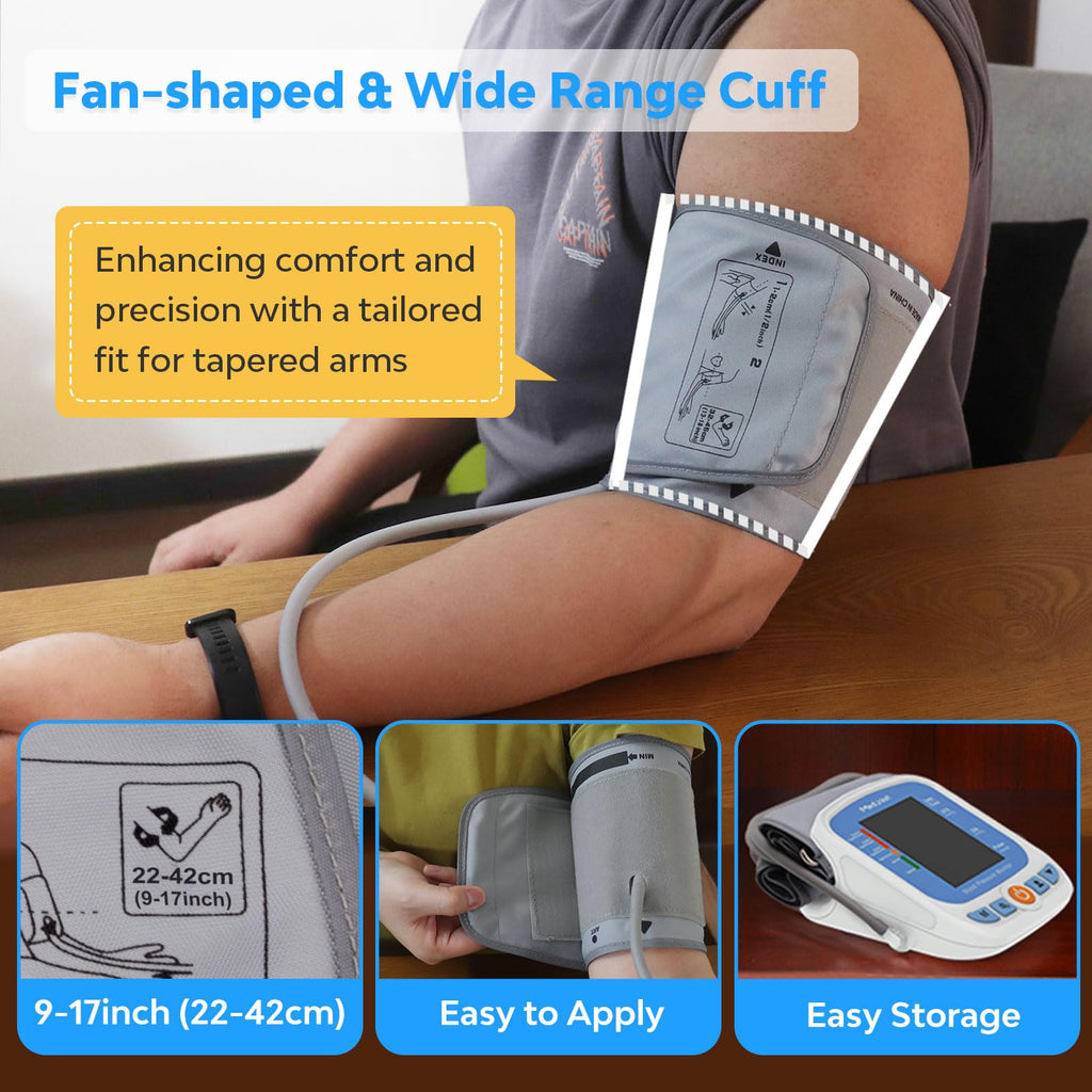 Blood Pressure Monitor with Adjustable Cuff and Backlit Display V207935