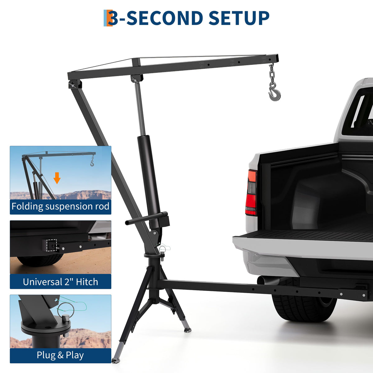 Heavy Duty Hydraulic Truck Crane with 360° Swivel and Telescoping Boom P3815