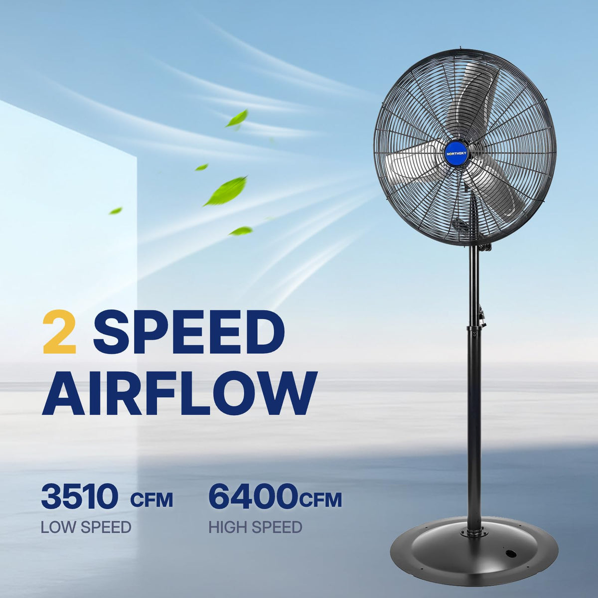 24 Inch 2 Speeds Pedestal Fan X587