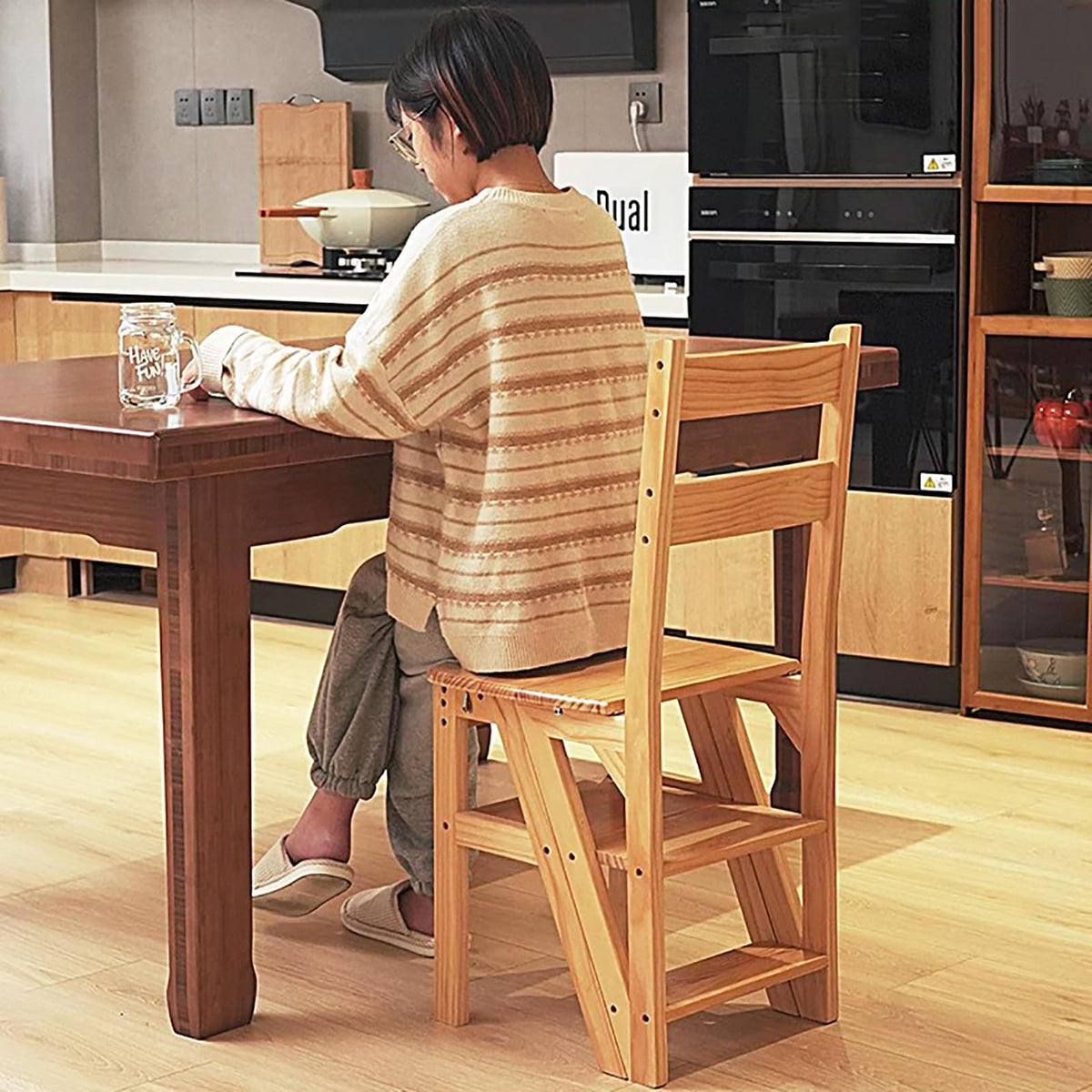 Solid Wood Folding Ladder Chair B10283