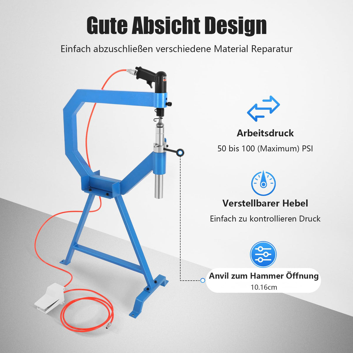 Pneumatic Planishing Hammer with Pedal and Stand O549