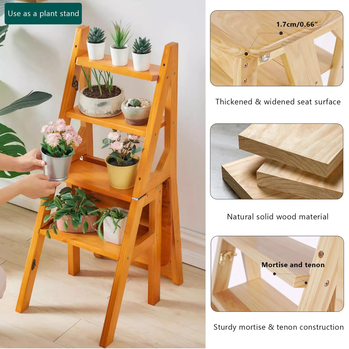 Solid Wood Folding Ladder Chair B10283