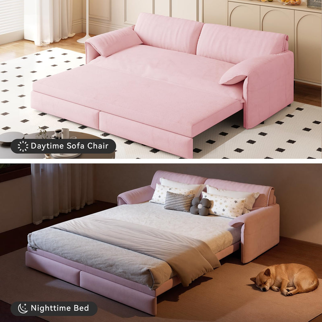 Queen Size Velvet Sleeper Sofa Bed U23132