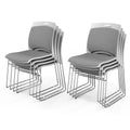 Grey Plastic Mesh Padded Stackable Chairs Set of 8 M18138