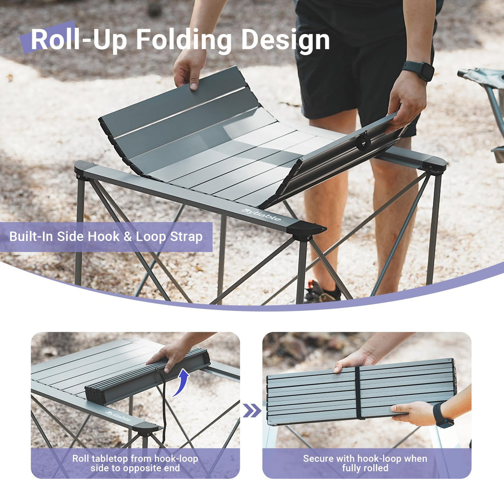 Camping Square Folding Aluminum Table W2602